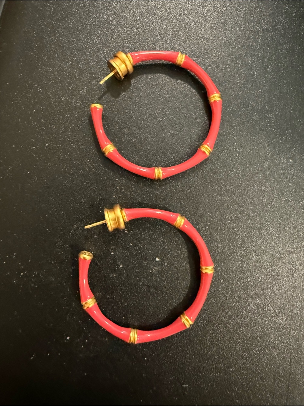 Julie Vos Coral Hoop Earrings with Gold Wraps